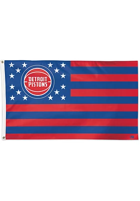 Detroit Pistons 3x5 Star Stripes Red Silk Screen Grommet Flag