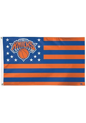New York Knicks 3x5 Star Stripes Silk Screen Grommet Flag - Blue