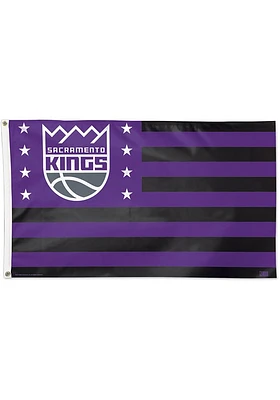 Sacramento Kings 3x5 Star Stripes Purple Silk Screen Grommet Flag