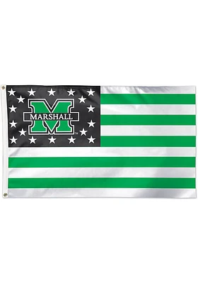 Marshall Thundering Herd 3x5 Star Stripes Green Silk Screen Grommet Flag