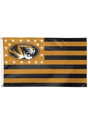 Missouri Tigers 3x5 Star Stripes Silk Screen Grommet Flag - Black