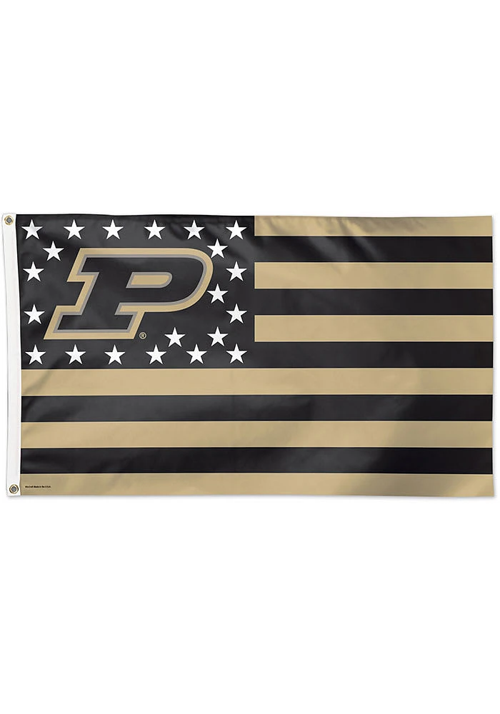 Gold Purdue Boilermakers 3x5 Star Stripes Silk Screen Grommet Flag