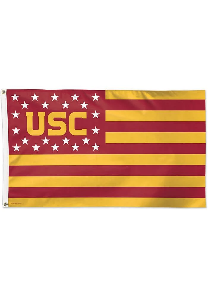 Cardinal USC Trojans 3x5 Star Stripes Silk Screen Grommet Flag