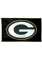 Green Bay Packers 3x5 Black Black Silk Screen Grommet Flag