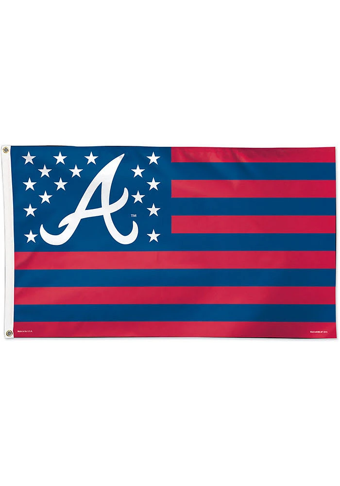 Atlanta Braves 3x5 Stars and Stripes Red Silk Screen Grommet Flag
