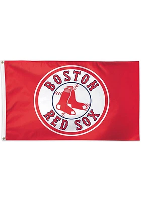 Boston Red Sox 3x5 Circle Red Silk Screen Grommet Flag