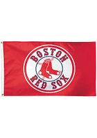 Boston Red Sox 3x5 Circle Red Silk Screen Grommet Flag