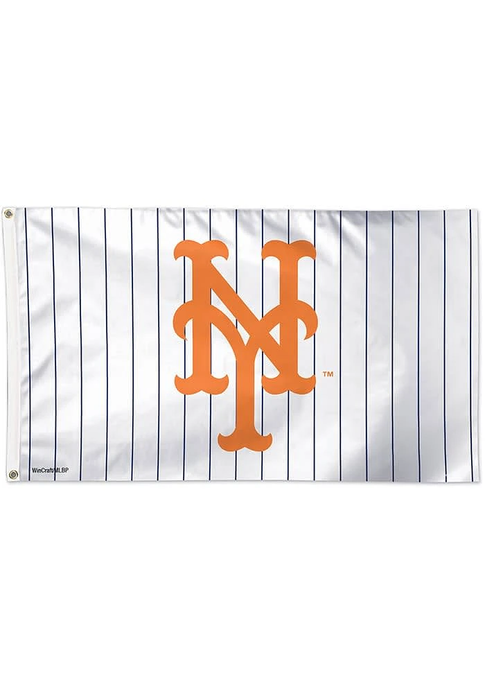 New York Mets 3x5 Striped Blue Silk Screen Grommet Flag