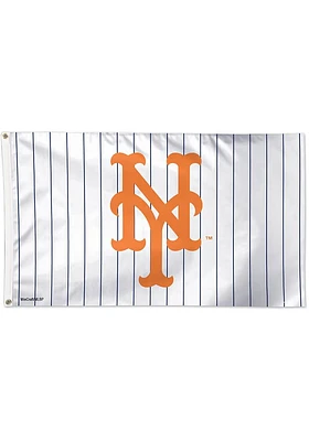 New York Mets 3x5 Striped Blue Silk Screen Grommet Flag