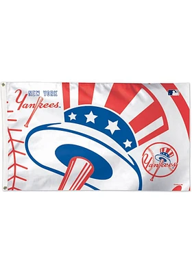 New York Yankees 3x5 Americana Blue Silk Screen Grommet Flag