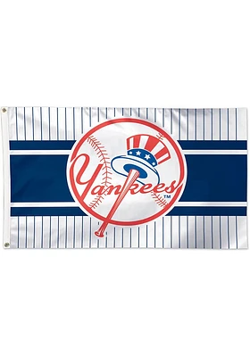 New York Yankees 3x5 Striped Blue Silk Screen Grommet Flag
