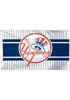 New York Yankees 3x5 Striped Blue Silk Screen Grommet Flag