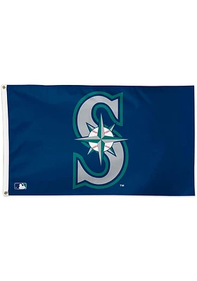 Seattle Mariners 3x5 Logo Silk Screen Grommet Flag - Navy Blue