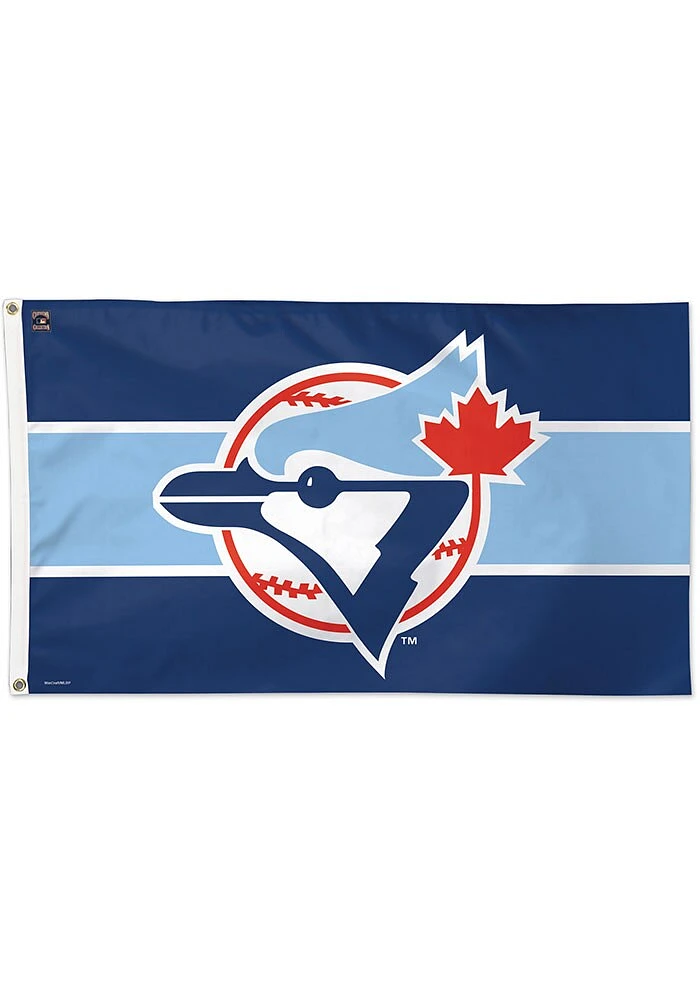 Toronto Blue Jays 3x5 Striped Blue Silk Screen Grommet Flag