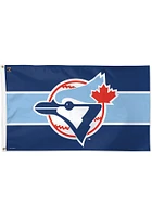 Toronto Blue Jays 3x5 Striped Blue Silk Screen Grommet Flag