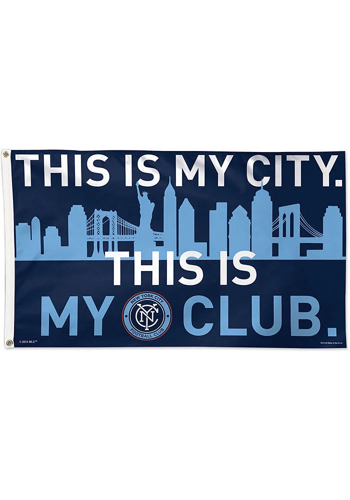 New York City FC 3x5 Blue Silk Screen Grommet Flag