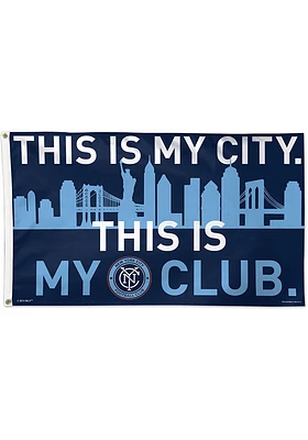New York City FC 3x5 Blue Silk Screen Grommet Flag