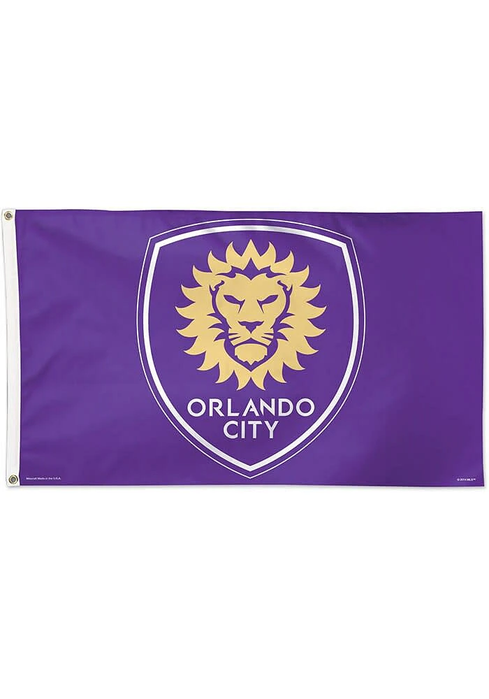 Orlando City SC 3x5 Purple Silk Screen Grommet Flag