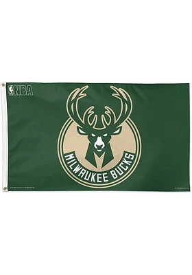 Milwaukee Bucks 3x5 Design Green Silk Screen Grommet Flag