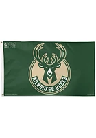 Milwaukee Bucks 3x5 Design Green Silk Screen Grommet Flag