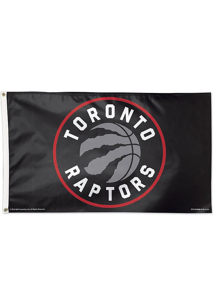 Toronto Raptors 3x5 Circle Red Silk Screen Grommet Flag