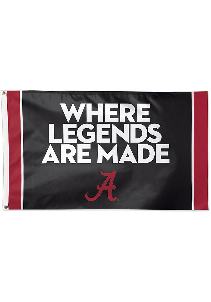Alabama Crimson Tide Stacked 3x5 Crimson Silk Screen Grommet Flag