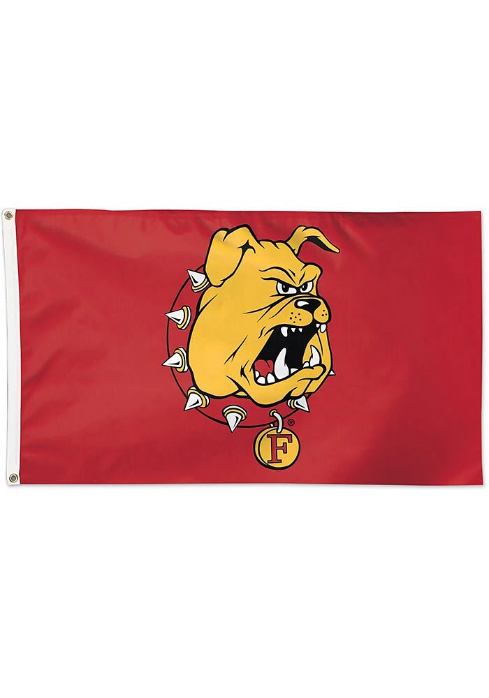 Ferris State Bulldogs 3x5 Red Silk Screen Grommet Flag