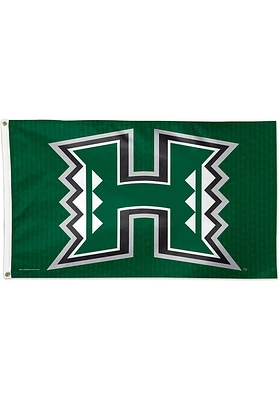 Hawaii Warriors 3x5 Green Silk Screen Grommet Flag