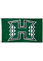 Hawaii Warriors 3x5 Green Silk Screen Grommet Flag