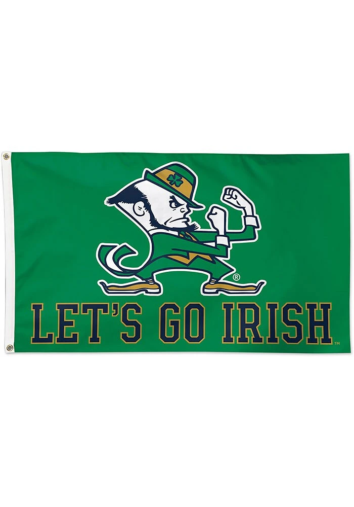 Notre Dame Fighting Irish 3x5 Design Silk Screen Grommet Flag - Blue
