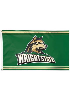 Wright State Raiders 3x5 Green Silk Screen Grommet Flag - Green