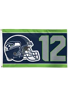 Seattle Seahawks 3x5 Helmet Blue Silk Screen Grommet Flag