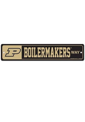 Purdue Boilermakers Street Zone Sign - Black