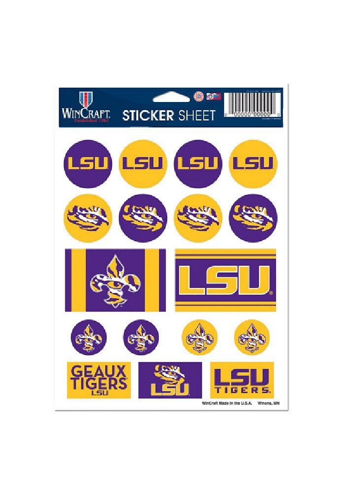 LSU Tigers 5x7 Souvenir Stickers - Purple