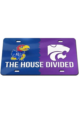Kansas Jayhawks Blue House Divided Car Accessory License Plate