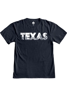 Rally Texas Womens Navy Blue Landscape Infill Style Short Sleeve T-Shirt