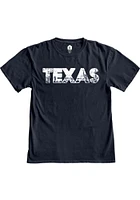 Rally Texas Womens Navy Blue Landscape Infill Style Short Sleeve T-Shirt
