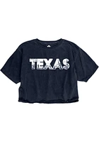 Rally Texas Womens Navy Blue Landscape Infill Short Sleeve T-Shirt