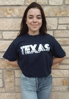Rally Texas Womens Navy Blue Landscape Infill Short Sleeve T-Shirt