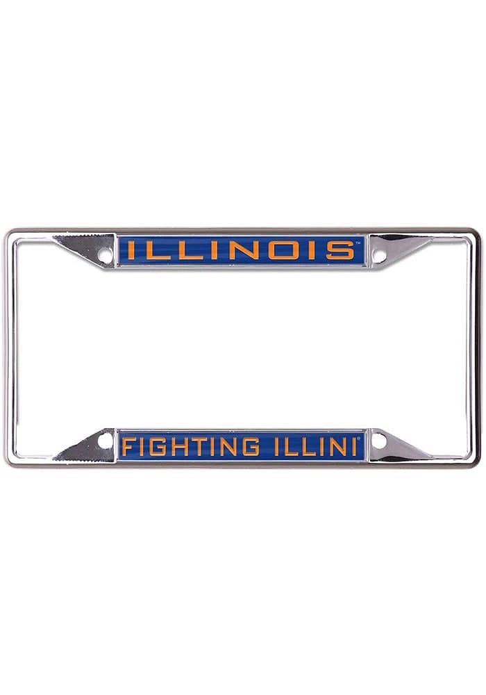Illinois Fighting Illini Metallic Inlaid License Plate Frame - Blue