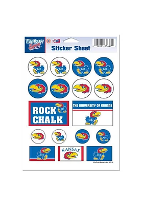 Kansas Jayhawks 5x7 Sheet of Stickers - Blue