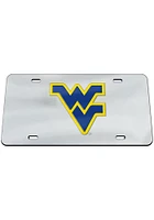 West Virginia Mountaineers Silver Classic Acrylic Team Logo Silver Car Accessory License Plate