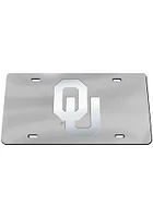 Oklahoma Sooners Silver Logo Silver Car Accessory License Plate