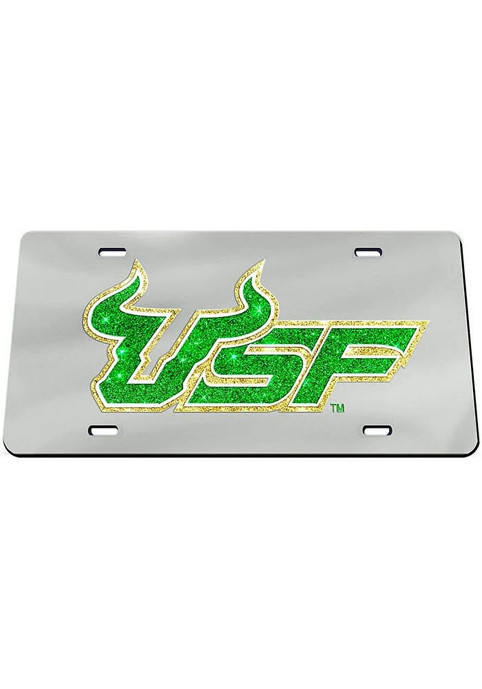 South Florida Bulls Glitter Car Accessory License Plate