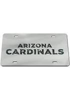 Arizona Cardinals Silver Glitter Car Accessory License Plate