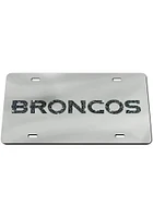 Denver Broncos Silver Glitter Car Accessory License Plate