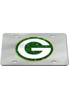 Green Bay Packers Glitter Logo Car Accessory License Plate