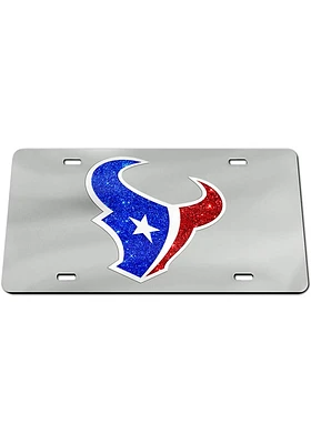 Houston Texans Glitter Logo Car Accessory License Plate