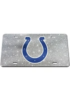 Indianapolis Colts Silver Glitter Car Accessory License Plate