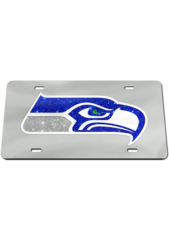 Seattle Seahawks Glitter Logo Car Accessory License Plate